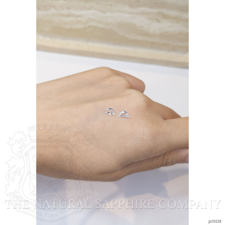 0.64 Ct.Tw. White Sapphire Pair from Ceylon (Sri Lanka)