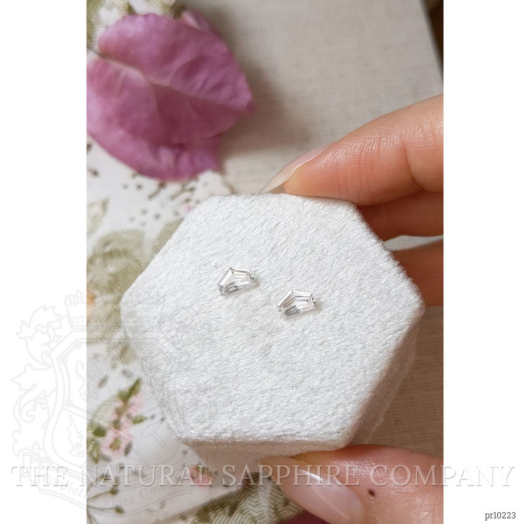 0.90 Ct.Tw. White Sapphire Pair from Ceylon (Sri Lanka)