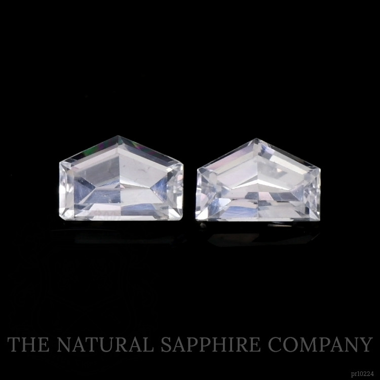 1.20 Ct.Tw. White Sapphire Pair from Ceylon (Sri Lanka)