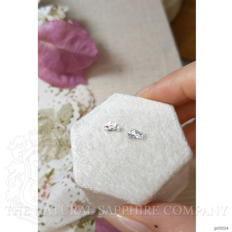 1.20 Ct.Tw. White Sapphire Pair from Ceylon (Sri Lanka)