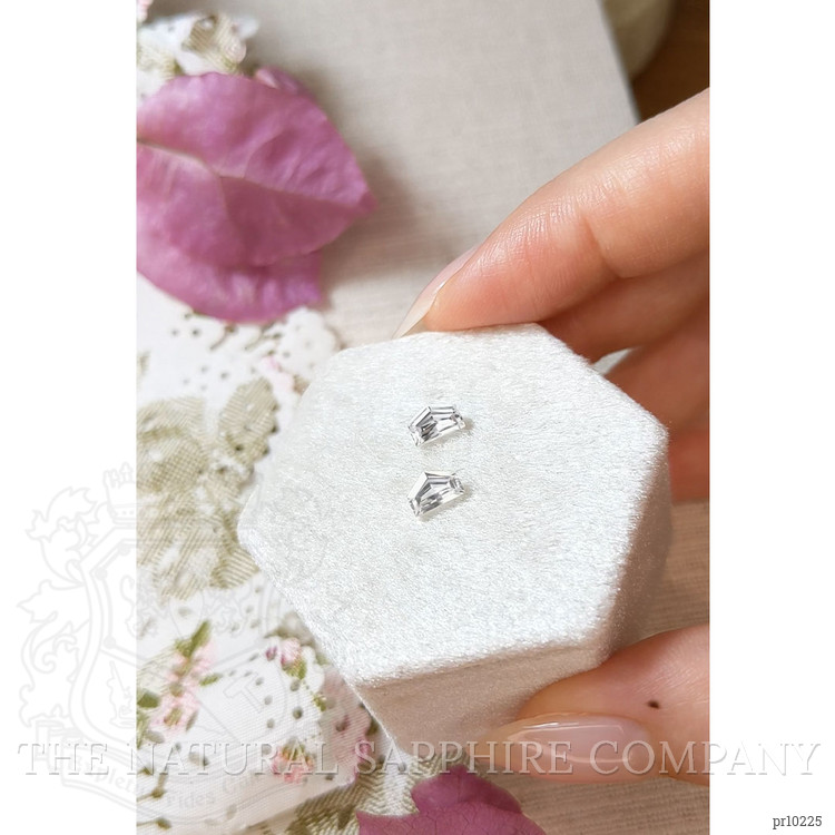 1.14 Ct.Tw. White Sapphire Pair from Ceylon (Sri Lanka)