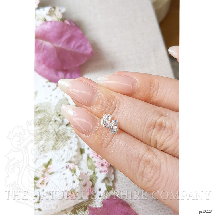 1.14 Ct.Tw. White Sapphire Pair from Ceylon (Sri Lanka)