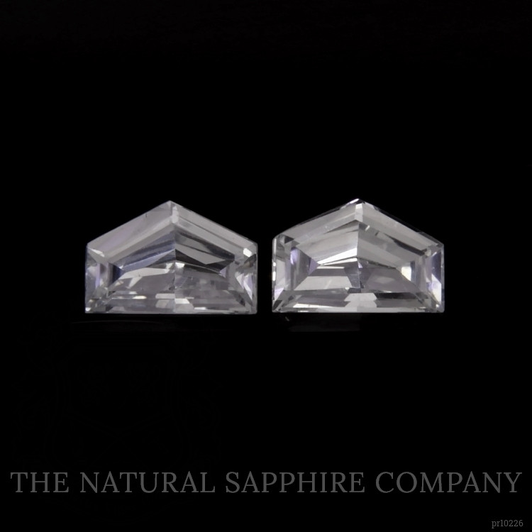 0.98 Ct.Tw. White Sapphire Pair from Ceylon (Sri Lanka)