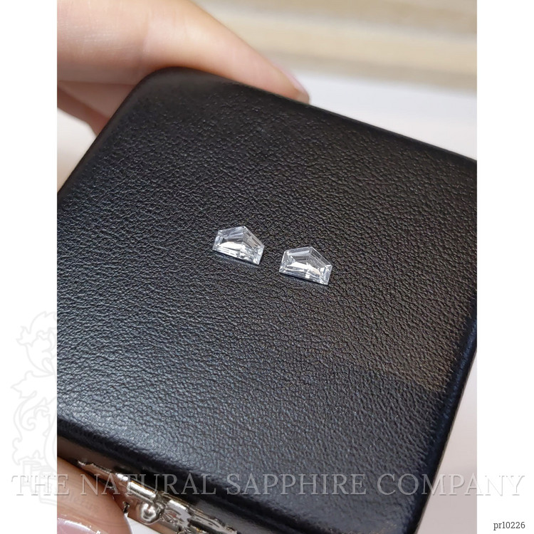 0.98 Ct.Tw. White Sapphire Pair from Ceylon (Sri Lanka)
