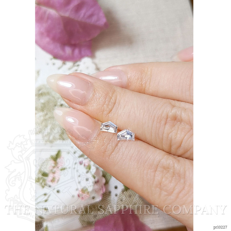 1.04 Ct.Tw. White Sapphire Pair from Ceylon (Sri Lanka)