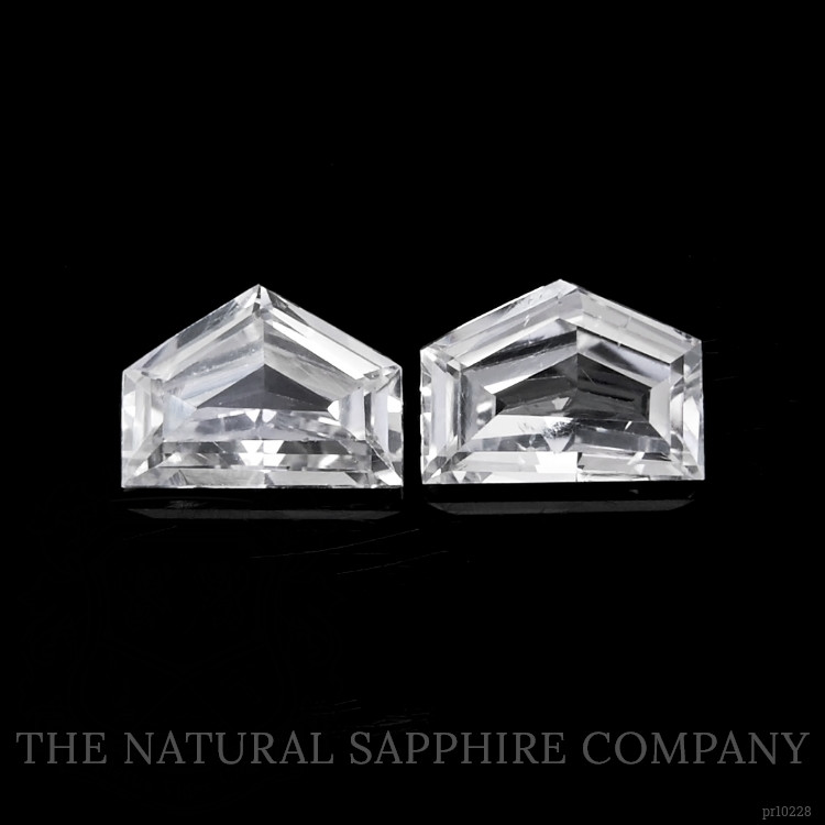 1.69 Ct.Tw. White Sapphire Pair from Ceylon (Sri Lanka)