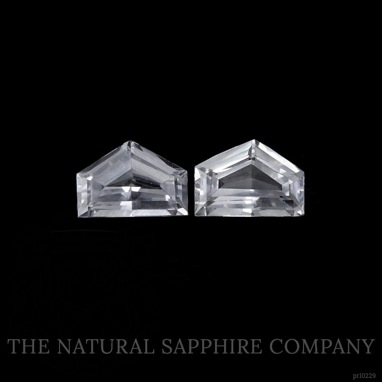 1.60 Ct.Tw. White Sapphire Pair from Ceylon (Sri Lanka)