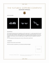 2.07&nbsp;Ct.Tw.Total Carat Weight White Sapphire Pair from Ceylon (Sri Lanka) Appraisal