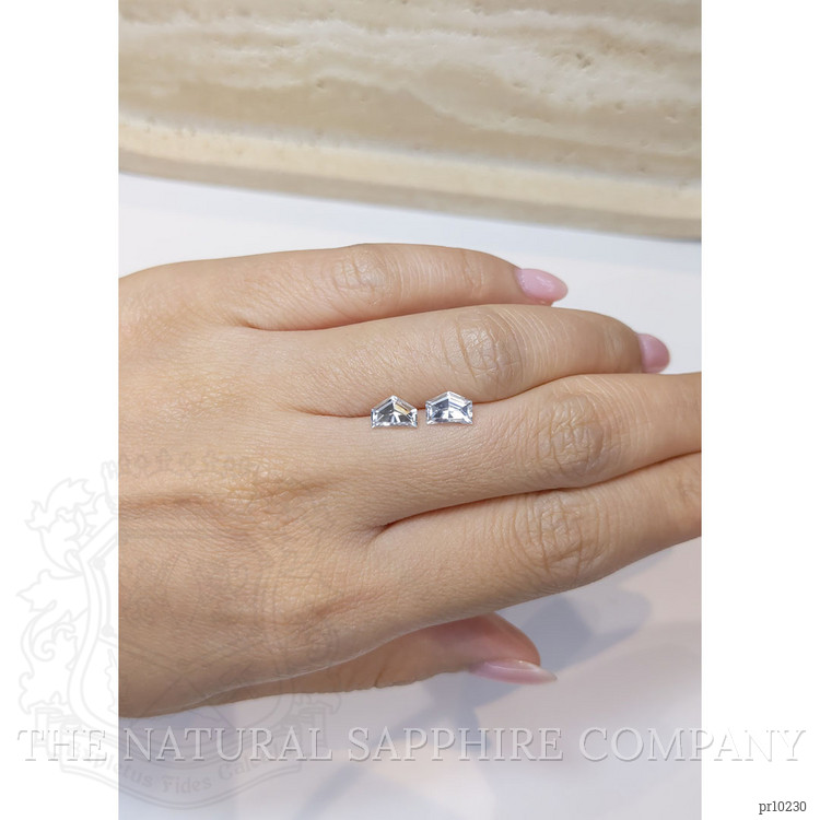 2.07 Ct.Tw. White Sapphire Pair from Ceylon (Sri Lanka)