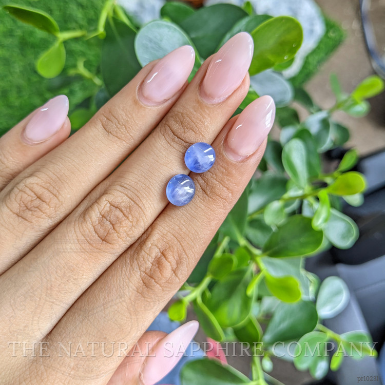 6.77 Ct.Tw. Blue Star Sapphire Pair from Ceylon (Sri Lanka)