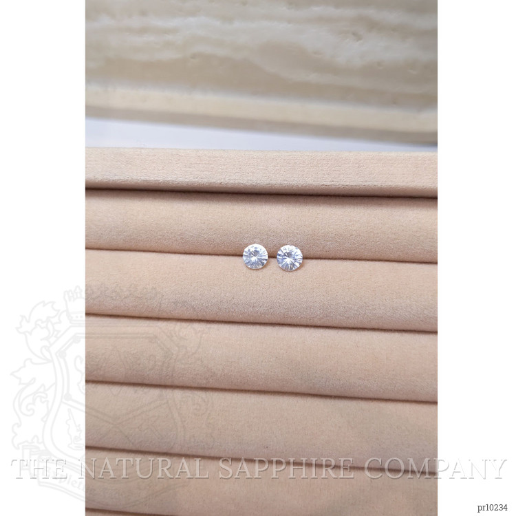 1.40 Ct.Tw. White Sapphire Pair from Ceylon (Sri Lanka)