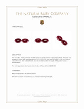 1.04 Ct.Tw.Total Carat Weight Cabochon Ruby Pair from Mozambique Appraisal