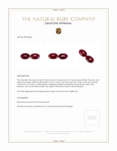 1.04 Ct.Tw.Total Carat Weight Cabochon Ruby Pair from Mozambique Appraisal