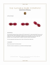 1.41 Ct.Tw.Total Carat Weight Cabochon Ruby Pair from Mozambique Appraisal