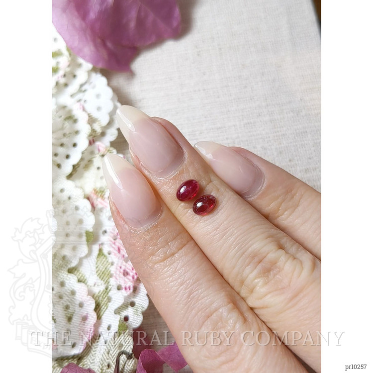 1.41 Ct.Tw. Cabochon Ruby Pair from Mozambique