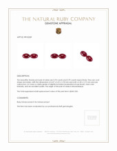 1.40 Ct.Tw.Total Carat Weight Cabochon Ruby Pair from Mozambique Appraisal
