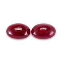 1.40 Ct.Tw.Total Carat Weight Cabochon Ruby Pair from Mozambique Video