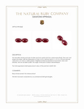 1.32&nbsp;Ct.Tw.Total Carat Weight Cabochon Ruby Pair from Mozambique Appraisal