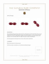 1.32 Ct.Tw.Total Carat Weight Cabochon Ruby Pair from Mozambique Appraisal