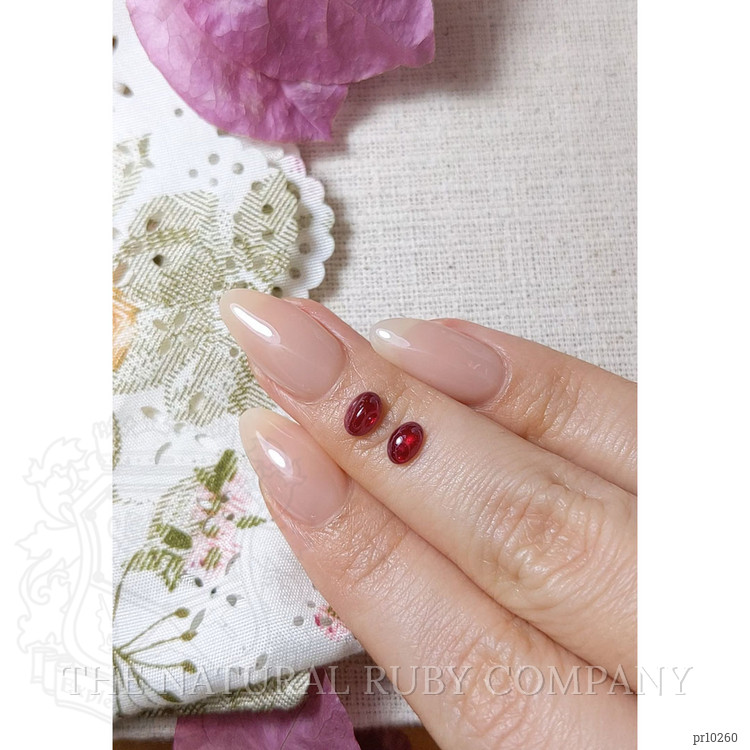 1.32 Ct.Tw. Cabochon Ruby Pair from Mozambique