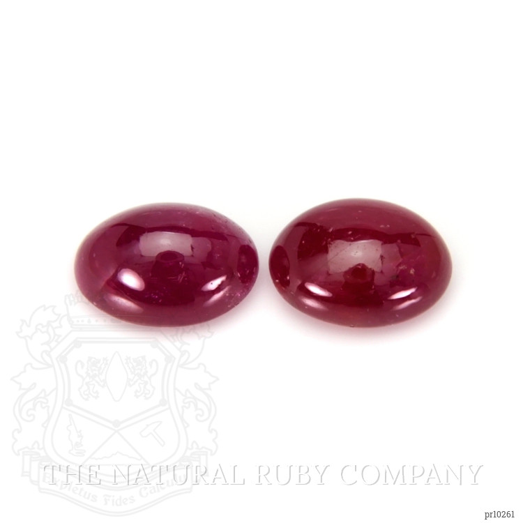 3.93 Ct.Tw. Cabochon Ruby Pair from Mozambique