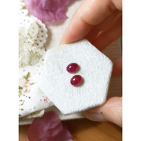 3.93 Ct.Tw.Total Carat Weight Cabochon Ruby Pair from Mozambique Life Style