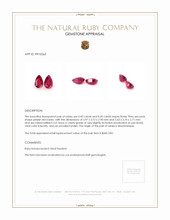 0.99 Ct.Tw.Total Carat Weight Ruby Pair from Mozambique Appraisal