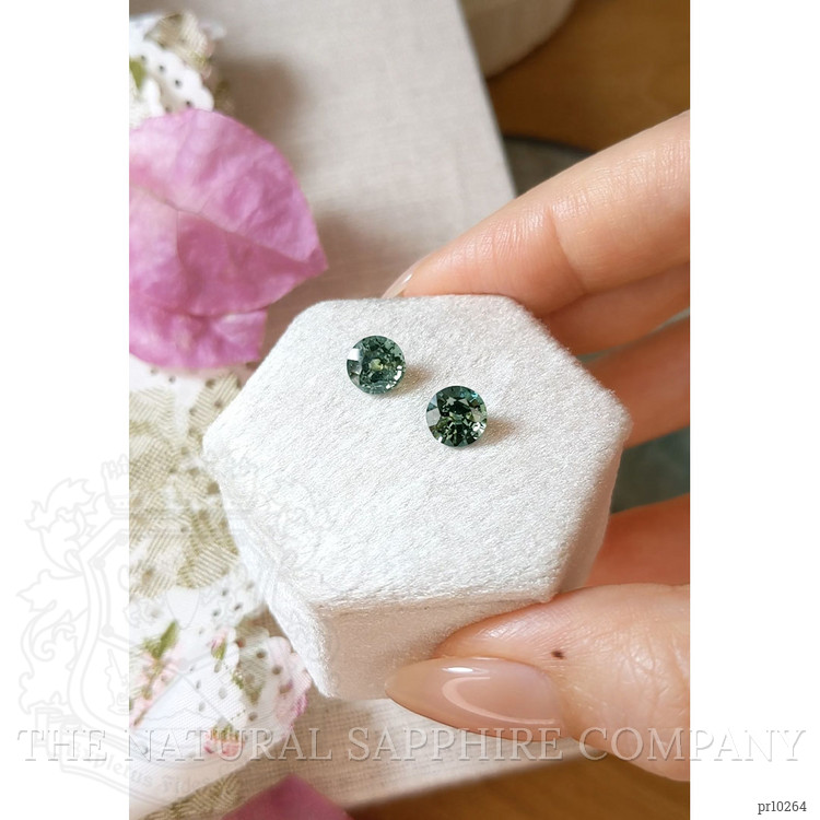 3.60 Ct.Tw. Bluish Green Sapphire Pair from Ceylon (Sri Lanka)