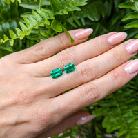 3.06 Ct.Tw.Total Carat Weight Emerald Pair from Zambia Life Style