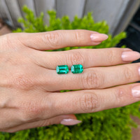 3.06 Ct.Tw.Total Carat Weight Emerald Pair from Zambia Life Style