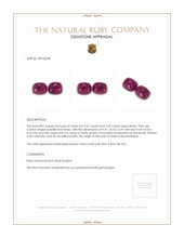 11.36 Ct.Tw.Total Carat Weight Cabochon Ruby Pair from Mozambique Appraisal