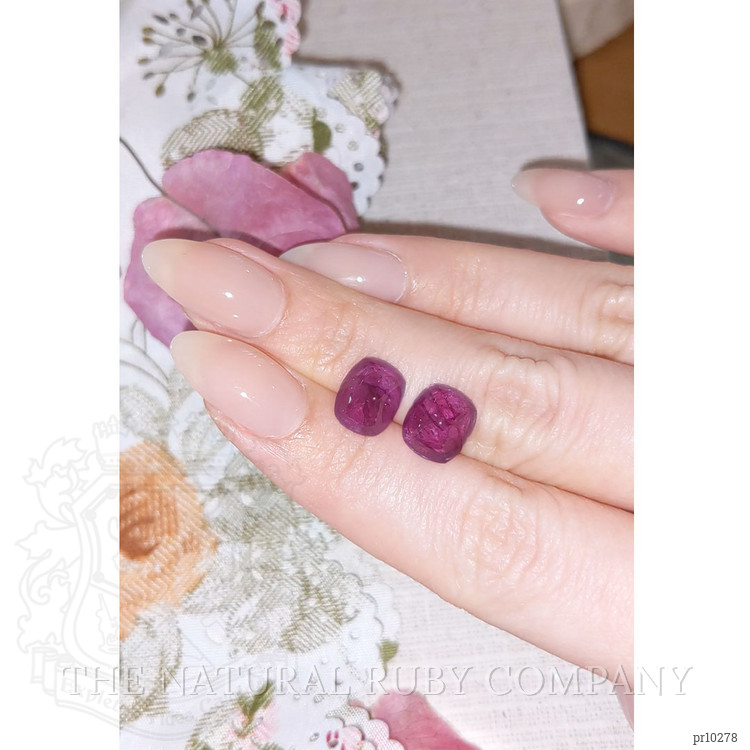 11.36 Ct.Tw. Cabochon Ruby Pair from Mozambique