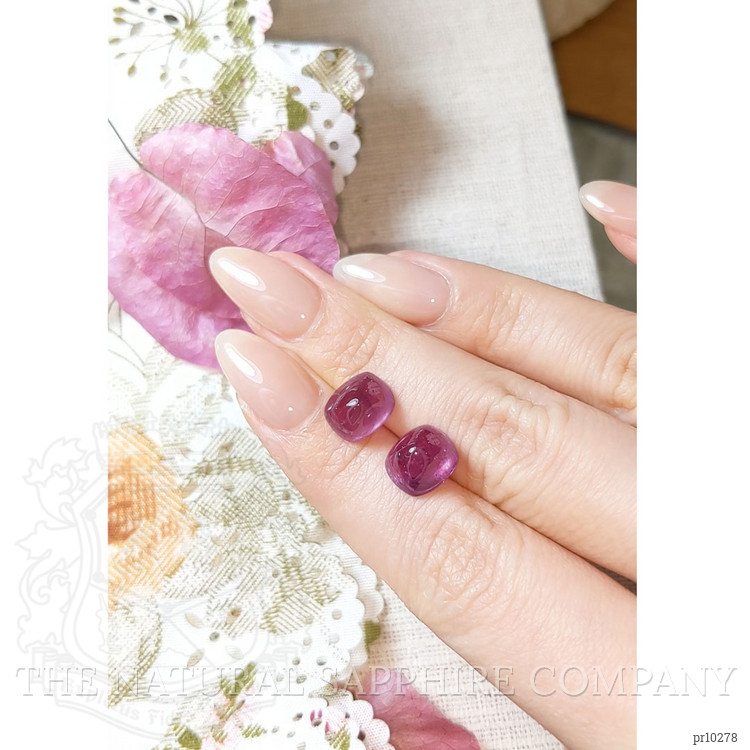 11.36 Ct.Tw. Cabochon Ruby Pair from Mozambique