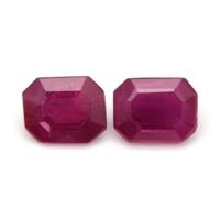0.97 Ct.Tw.Total Carat Weight Ruby Pair from Mozambique Video