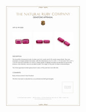 1.40 Ct.Tw.Total Carat Weight Ruby Pair from Mozambique Appraisal