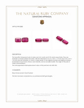 1.40 Ct.Tw.Total Carat Weight Pinkish Red Ruby Pair from Mozambique Appraisal
