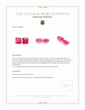 2.15 Ct.Tw.Total Carat Weight Pinkish Red Ruby Pair from Mozambique Appraisal