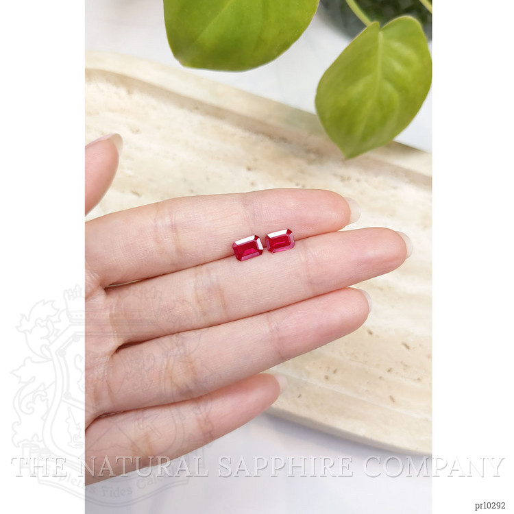 1.87 Ct.Tw. Pinkish Red Ruby Pair from Mozambique