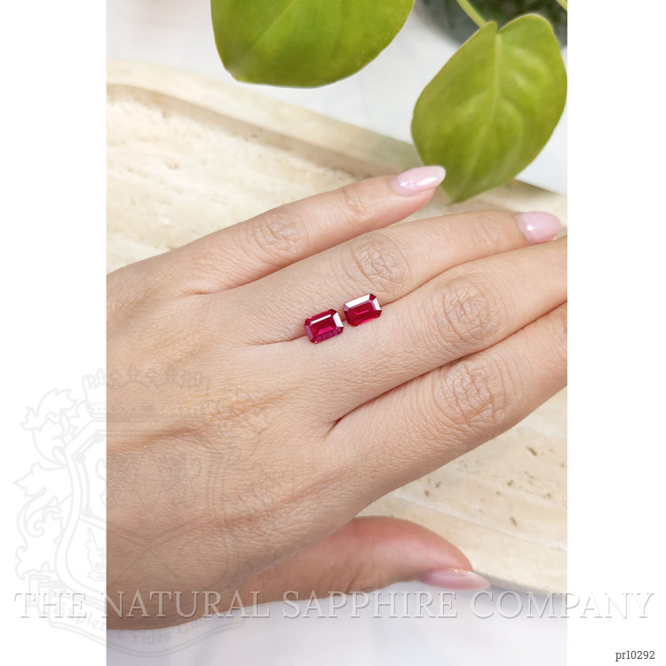 1.87 Ct.Tw. Pinkish Red Ruby Pair from Mozambique