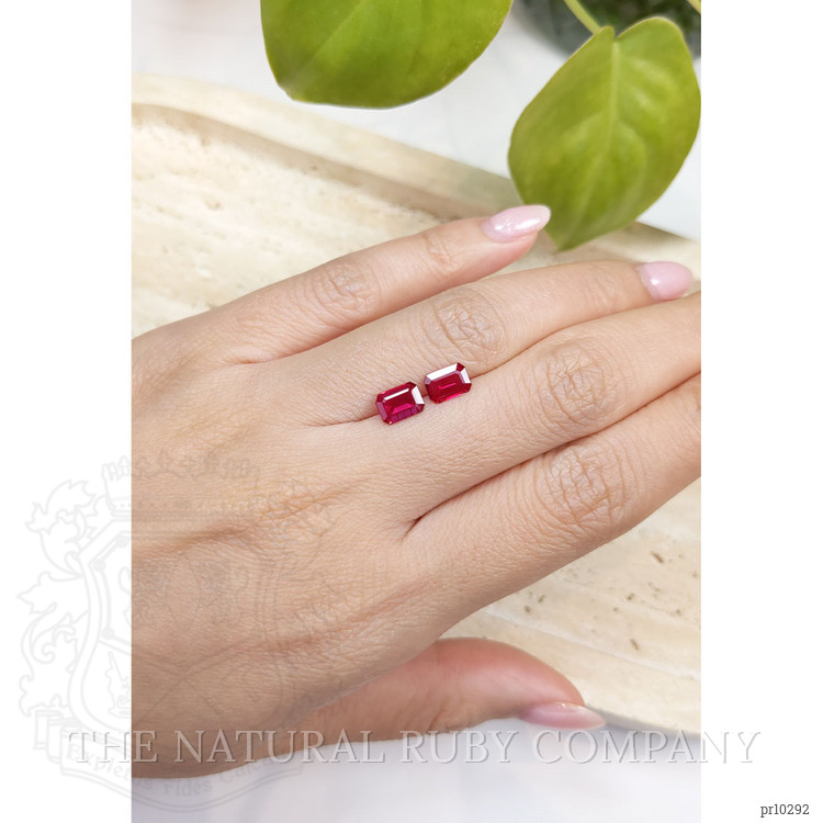 1.87 Ct.Tw. Pinkish Red Ruby Pair from Mozambique