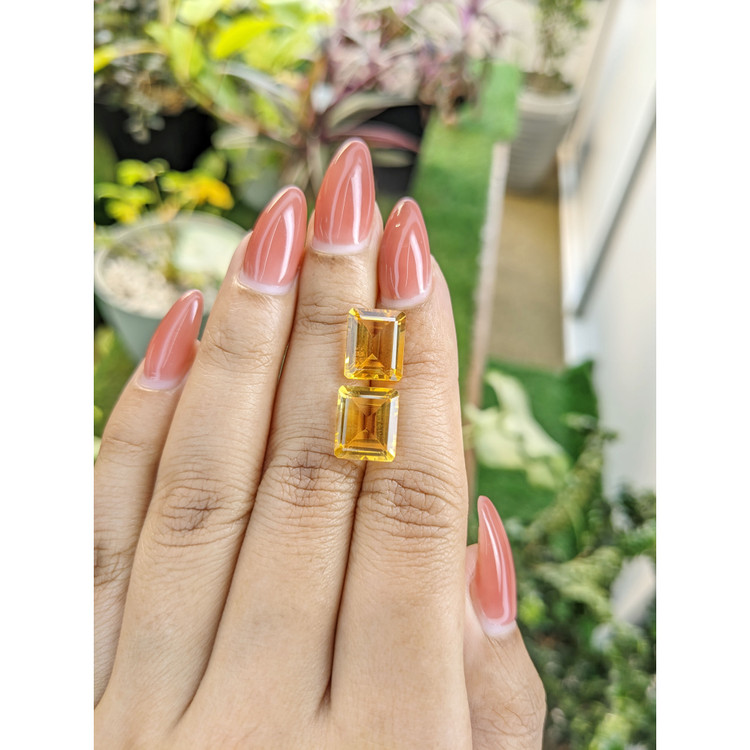 8.32 Ct.Tw. Citrine Pair from Brazil