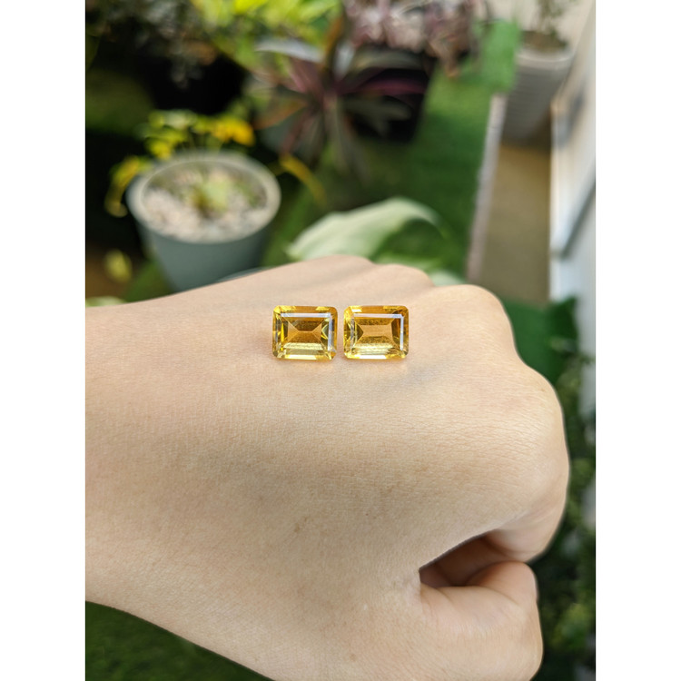 9.45 Ct.Tw. Citrine Pair from Brazil