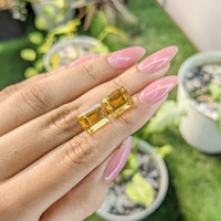 9.75 Ct.Tw.Total Carat Weight Citrine Pair from Brazil Life Style