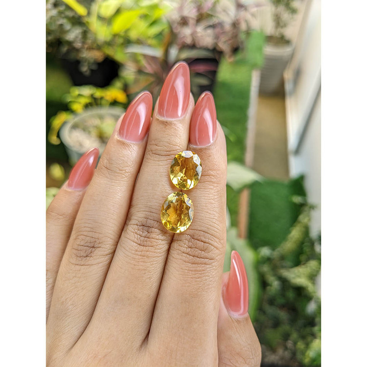 6.96 Ct.Tw. Citrine Pair from Brazil