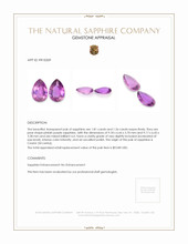 3.37 Ct.Tw.Total Carat Weight Pinkish Purple Sapphire Pair from Ceylon (Sri Lanka) Appraisal