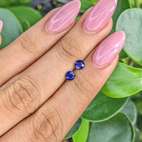 0.82 Ct.Tw.Total Carat Weight Blue Sapphire Pair from Ceylon (Sri Lanka) Life Style