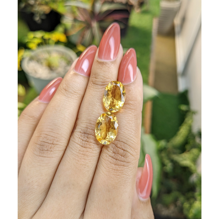 9.29 Ct.Tw. Citrine Pair from Brazil