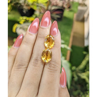 9.08 Ct.Tw.Total Carat Weight Citrine Pair from Brazil Life Style