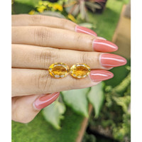9.08 Ct.Tw.Total Carat Weight Citrine Pair from Brazil Life Style