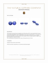 1.43 Ct.Tw.Total Carat Weight Blue Sapphire Pair from Ceylon (Sri Lanka) Appraisal
